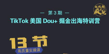 TikTok美国Dou+掘金出海特训营，美国dou+成功投放95%-创盟网